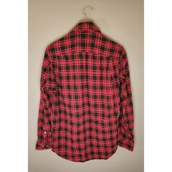 Duluth Trading Shirt Men's S Red Black Long Sleeve Plaid Button Up‎ Flannel - Picture 2 of 4